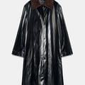 Zara Shiny Trench Coat Black