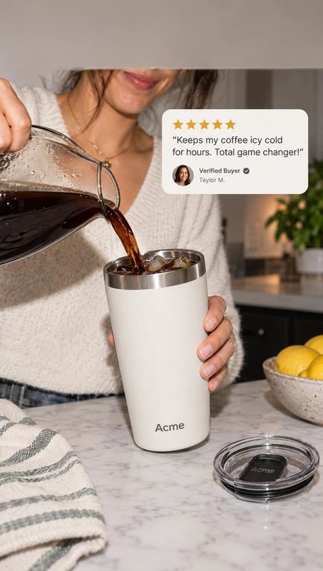 Product in hand ad example