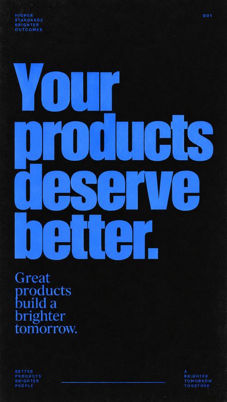 posters product photo: A bold typographic poster pairs oversized electric-blue lettering and smaller supporting copy with a textured black background for a sta…