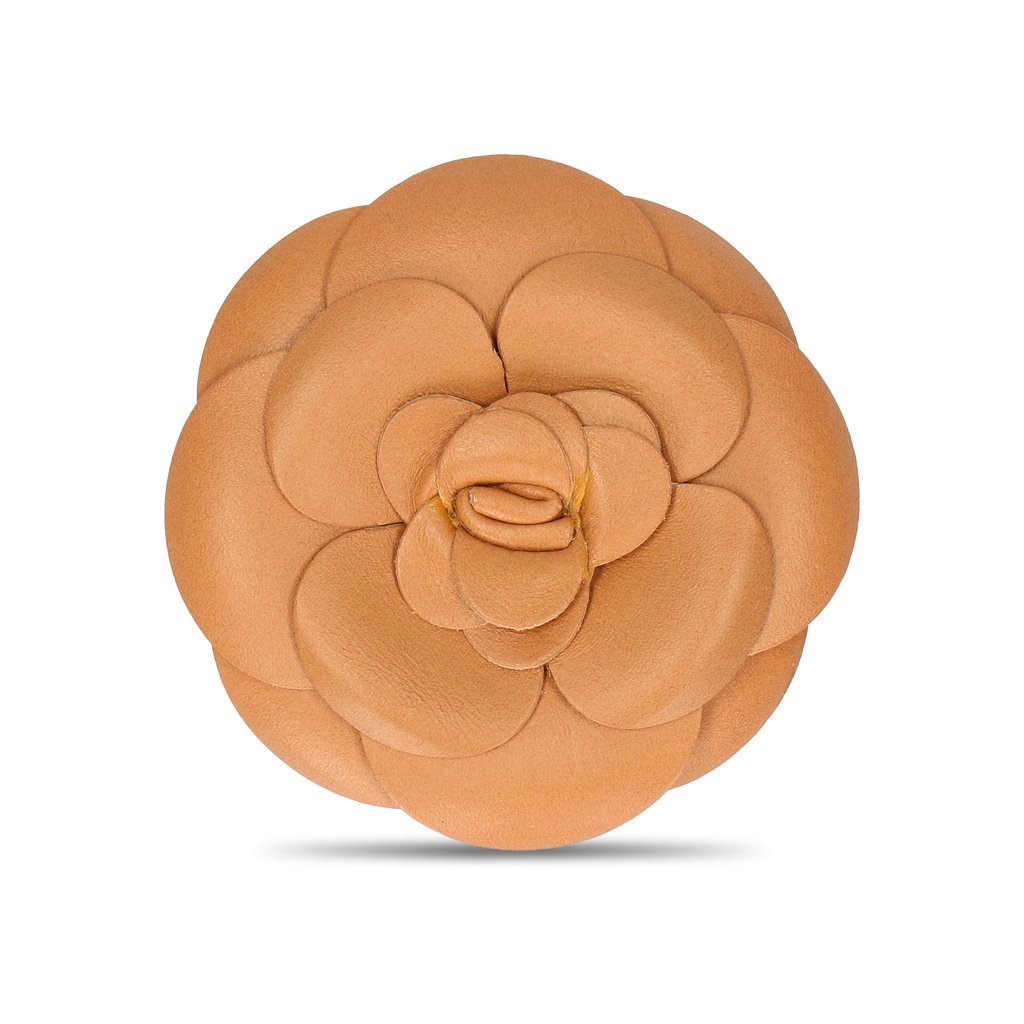Original product image of Caramel Leather Flower Brooch