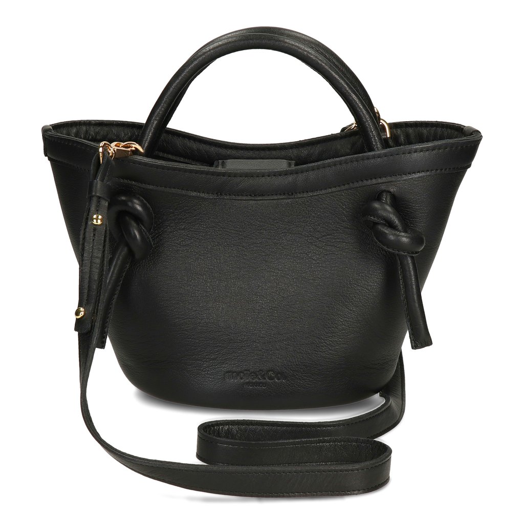 Original product image of TAYA — Black Leather Bucket Bag