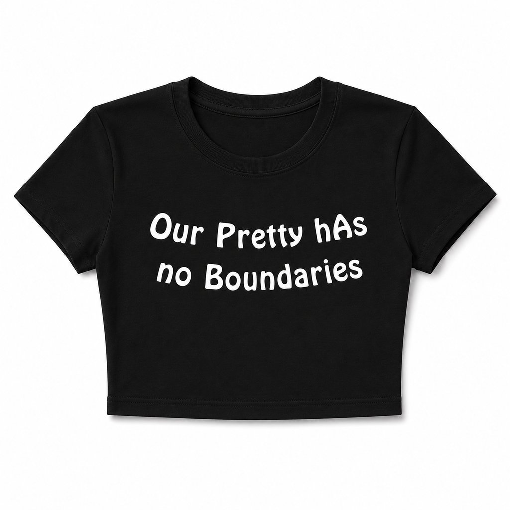 Original product image of Slogan Cropped Tee | Black