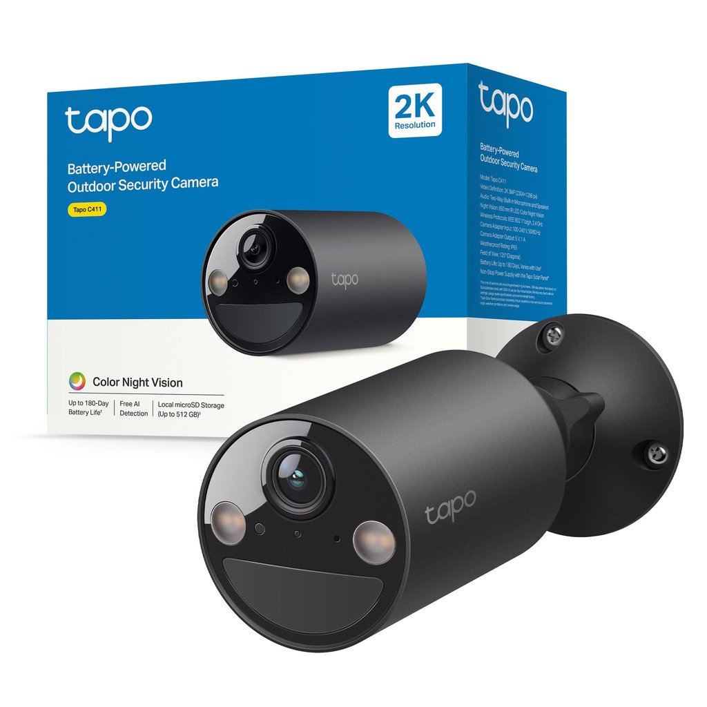 Original product image of Tapo C411 Telecamera Wi-Fi Esterno a Batteria 2K 3MP, Visione Notturna a Colori