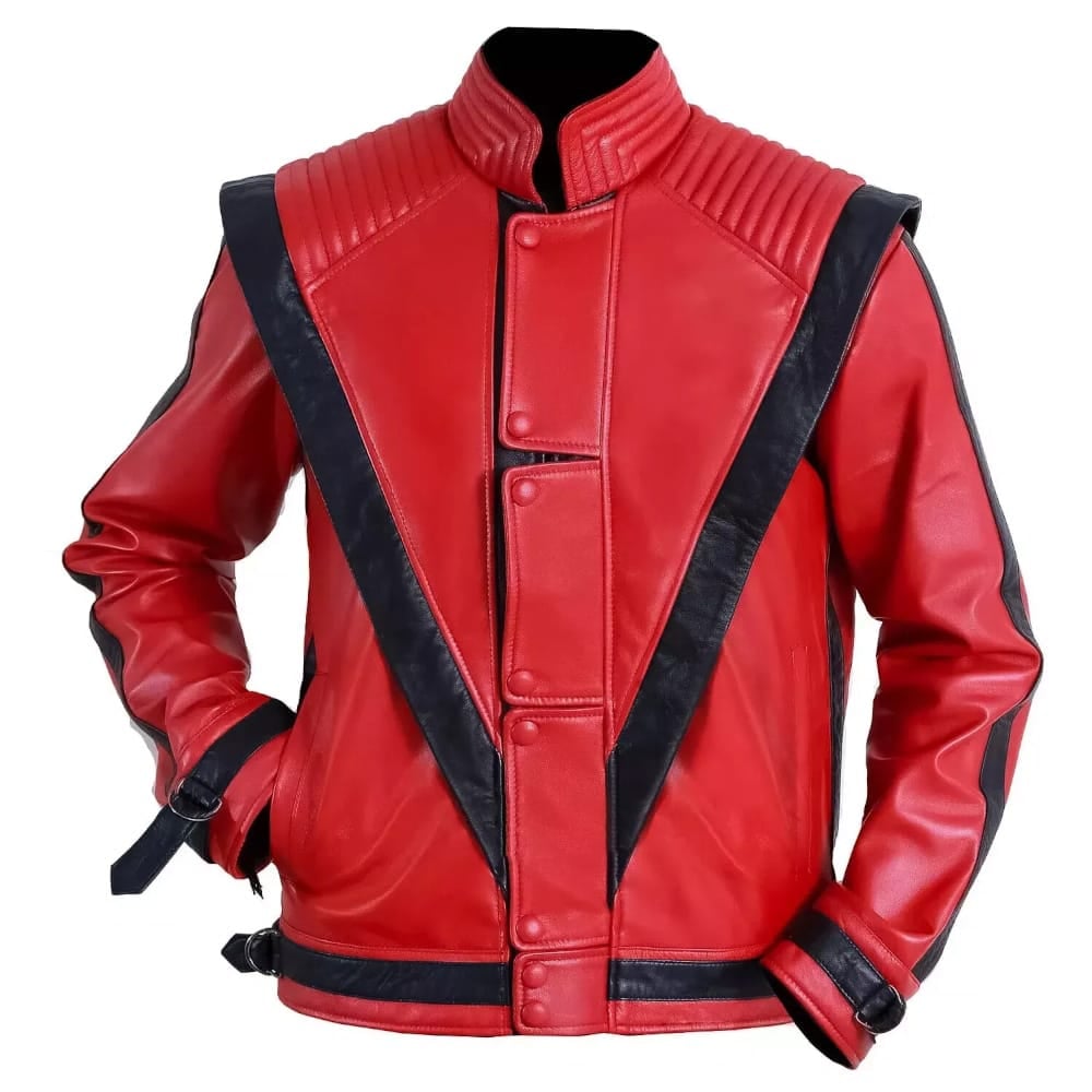 Original product image of Michael Jackson Men Red Leather Jacket