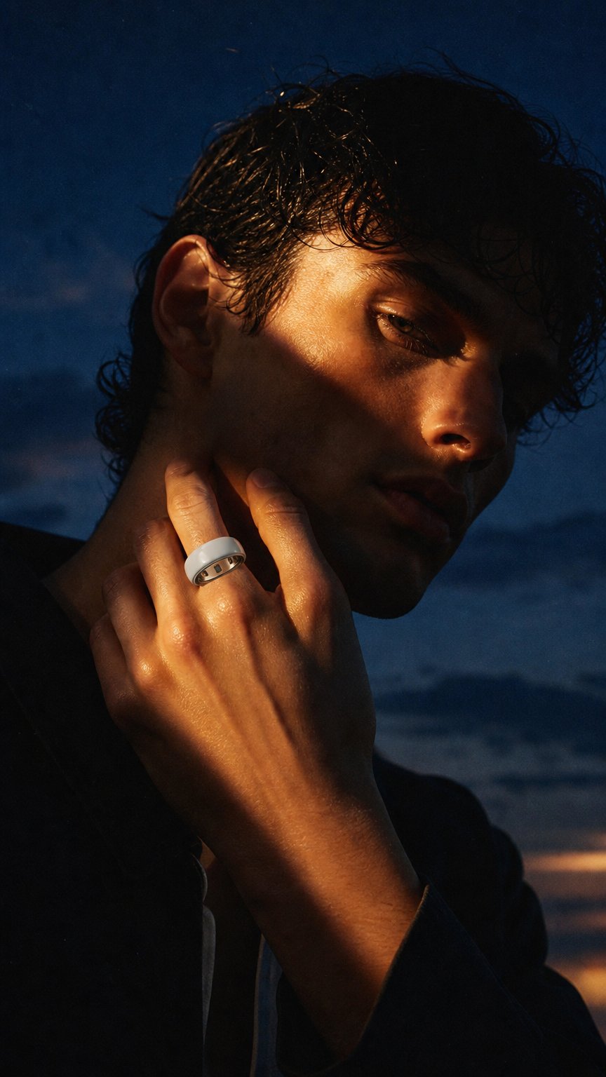 AI product shot of Oura Ring 4 Ceramic