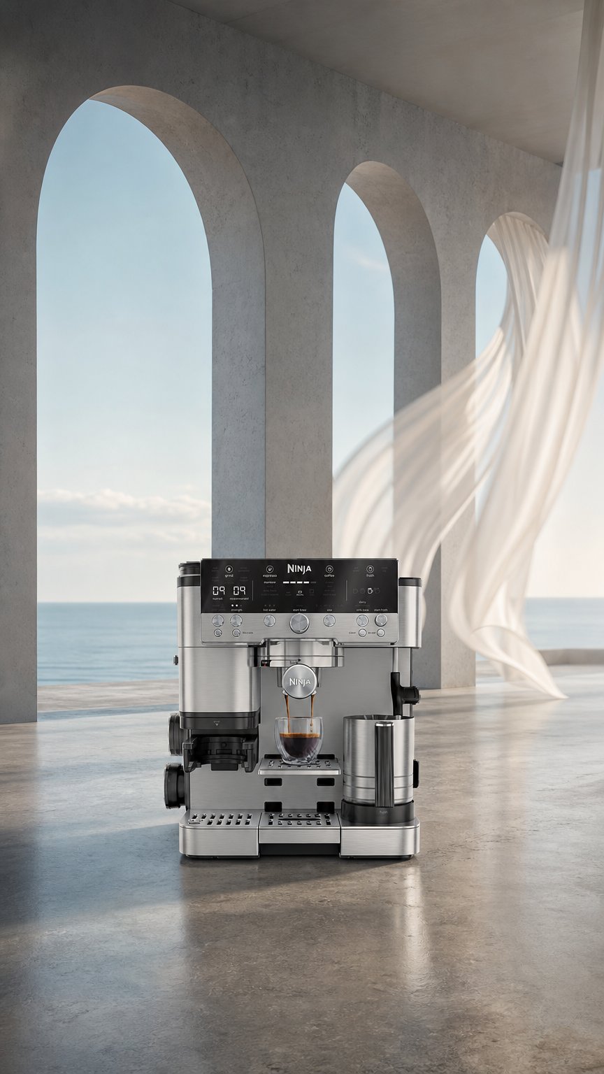 AI product shot of Ninja Luxe Café Premier Espresso Machine