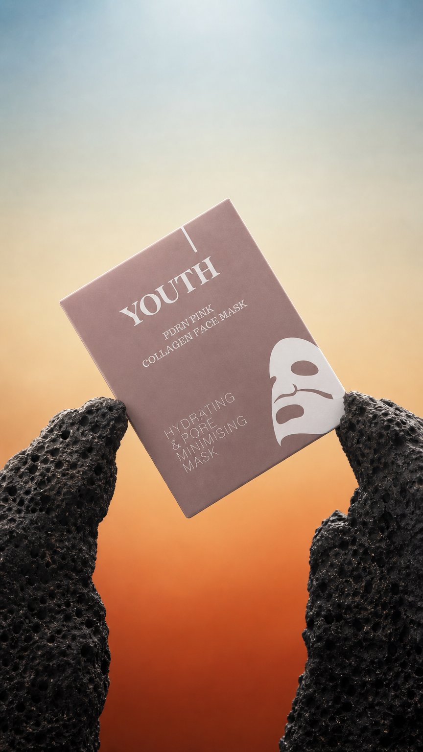AI product shot of Youth® Salmon PDRN Pink Collagen Face Masks