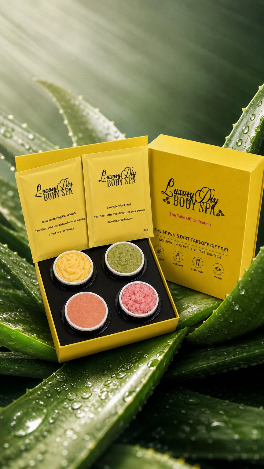 AI product shot of The Fresh Start Take Off Collection Spa Gift Set