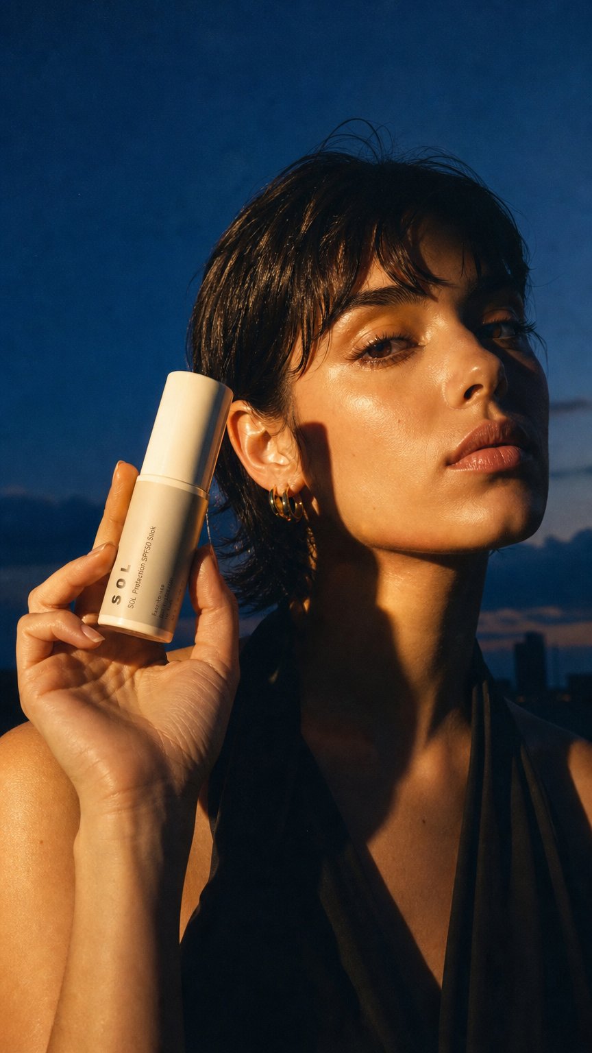 AI product shot of SOLScreen SPF50 | Sunscreen SPF50 Stick, no tint