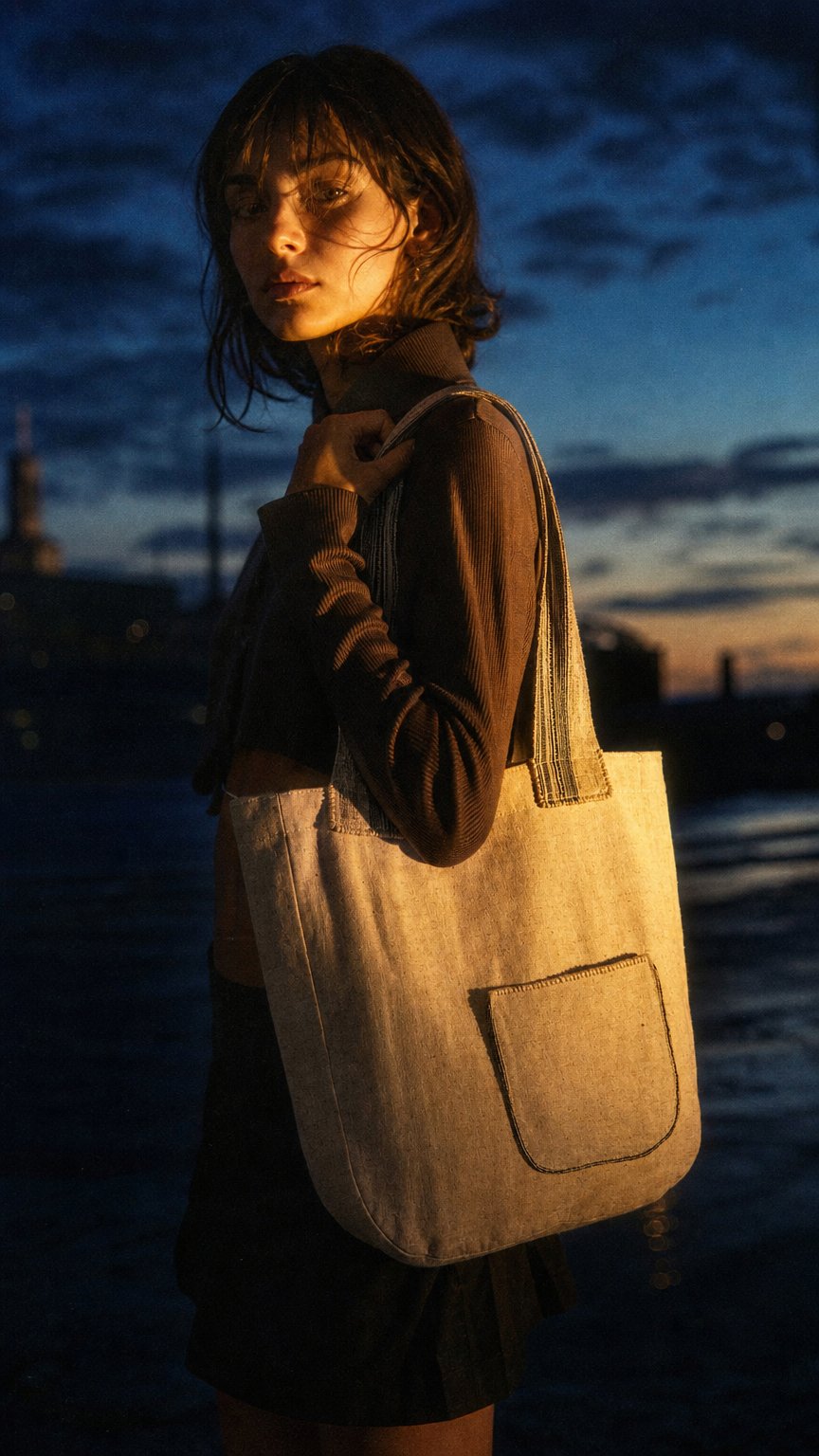 AI product shot of COTTON HEMP SHOULDER BAG WILHELM