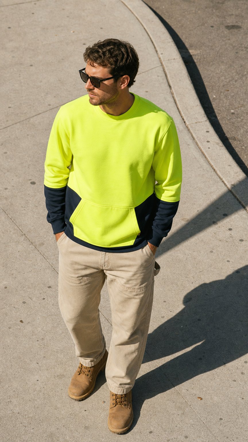 AI product shot of ELEVEN Workwear CrewNeck w KPockets Pullover
