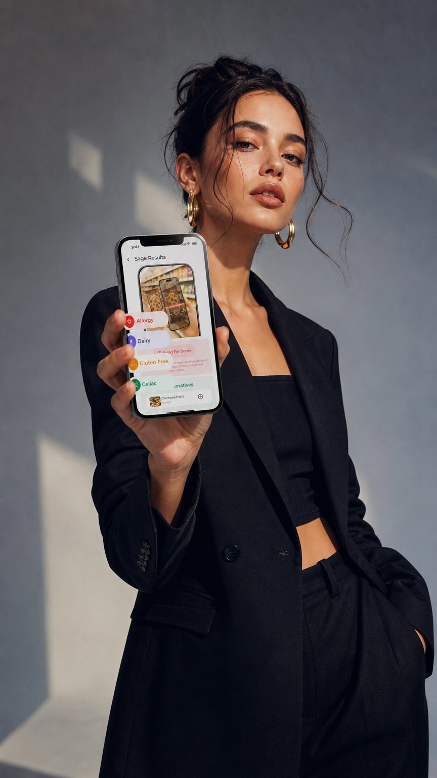 AI product shot of FoodSage Food Scanner App