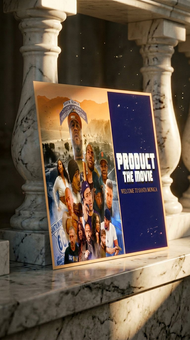 AI product shot of Product the Movie: Welcome to Santa Monica