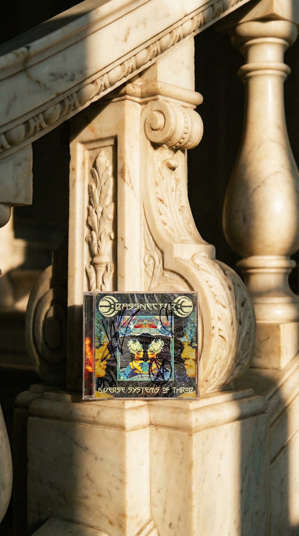AI product shot of Diverse Systems of Throb CD autographed by Bassnectar