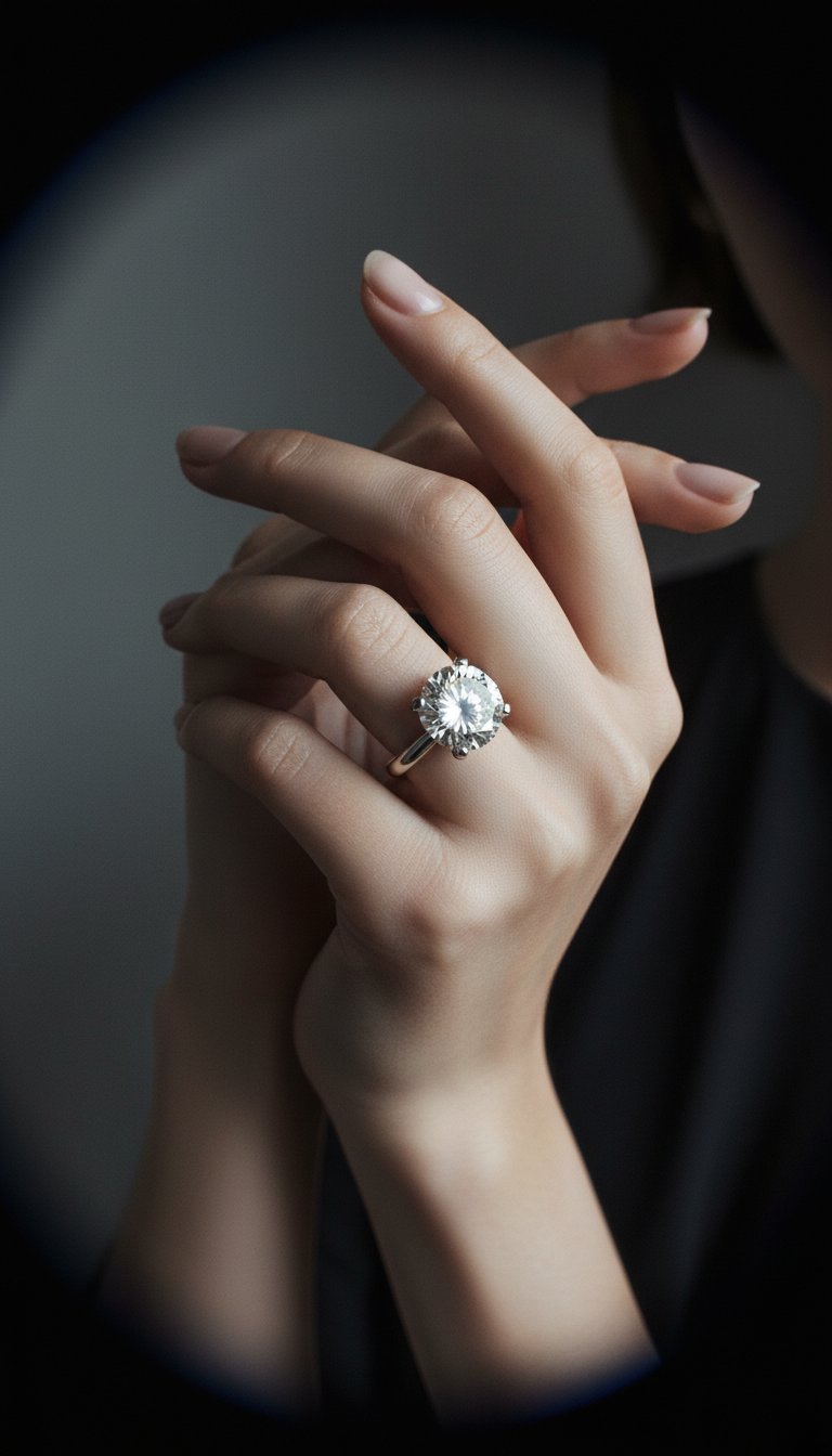 AI product shot of 6.14ct Diamond Solitaire Ring
