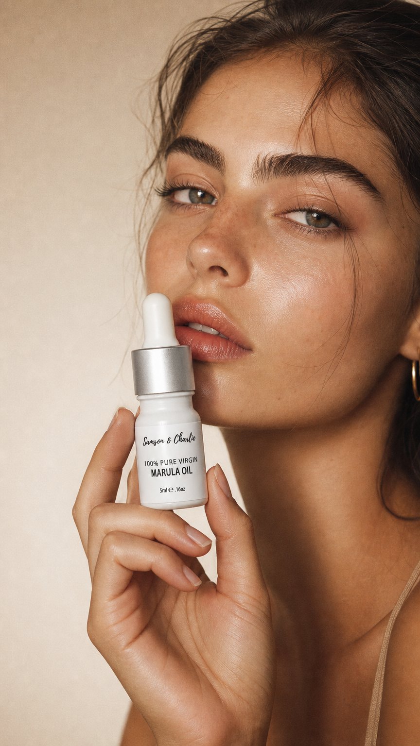 AI product shot of 100% Virgin Organic Marula Oil - Travel Size