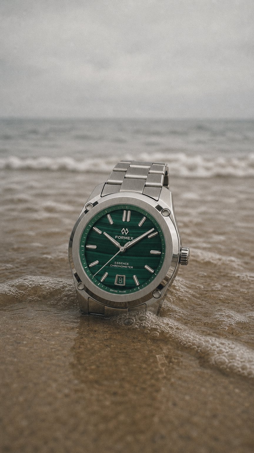AI product shot of Automatic Chronometer Malachite 41 mm