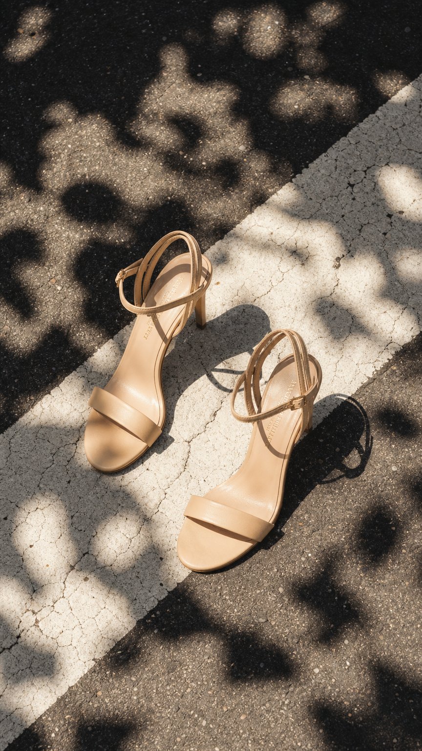 AI product shot of Sandalo Nappa Skin, stiletto 100mm