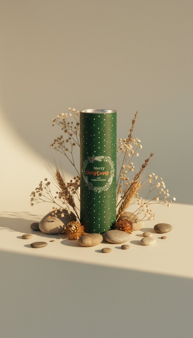 AI product shot of Custom Christmas Wine Tube