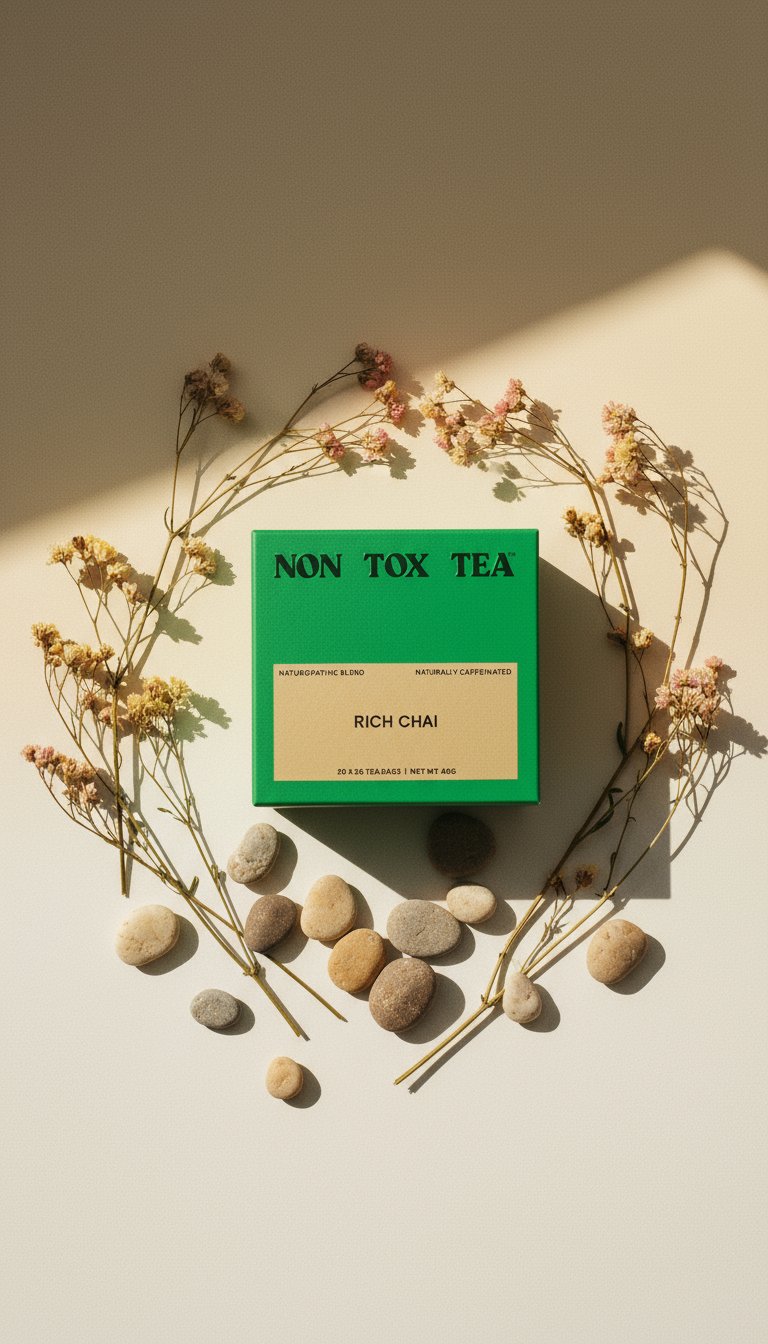 AI product shot of NON TOX TEA™ RICH CHAI
