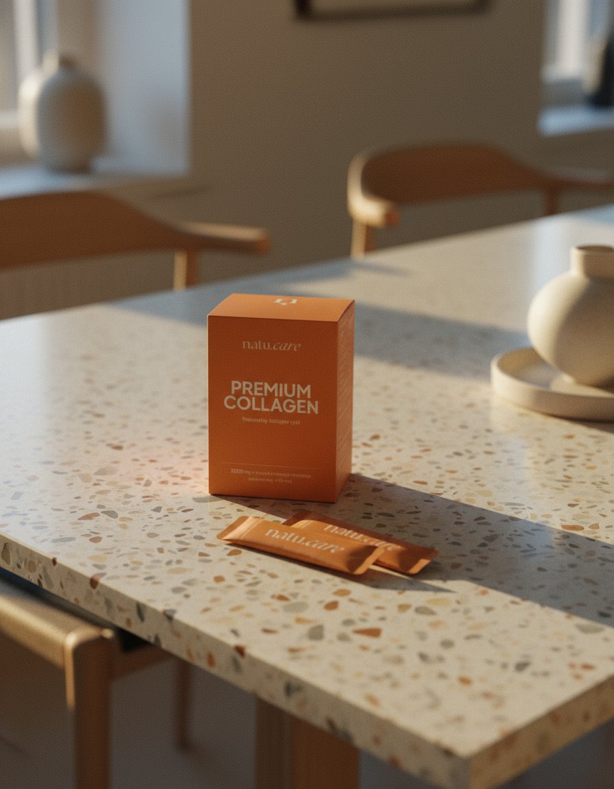 AI product shot of Kolagen Premium 5000 mg, mango-marakuja