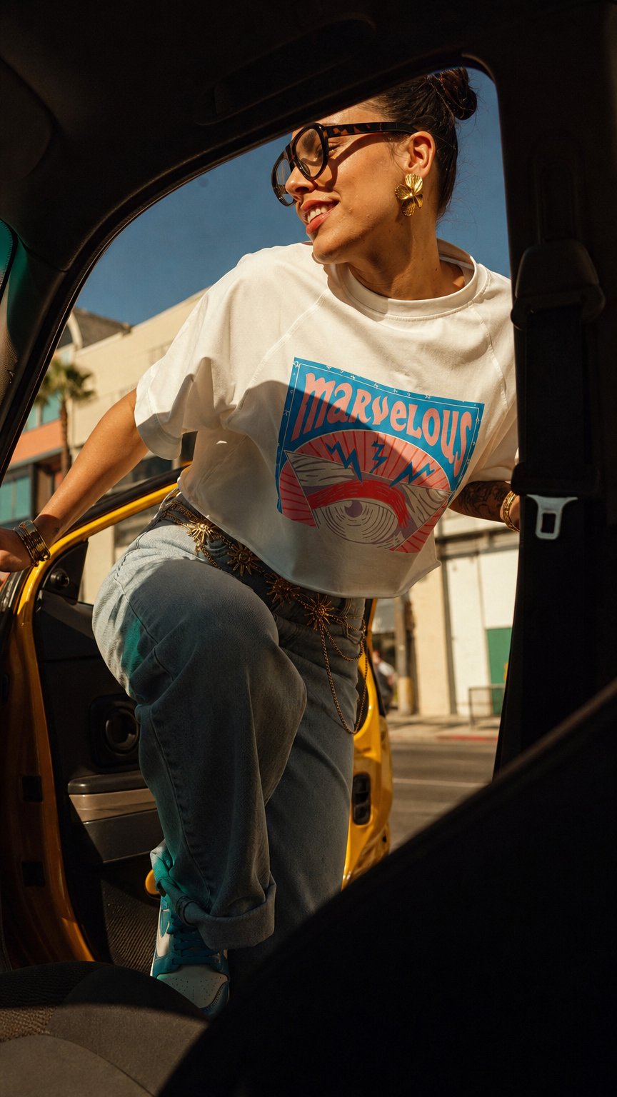 AI product shot of T-Shirt MARVELOUS