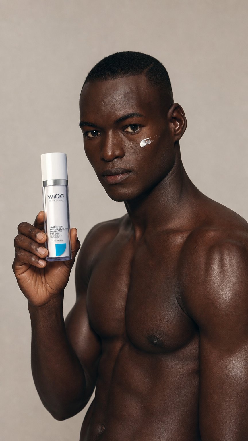 AI product shot of Creme Nutritivo e Hidratante WiQo para pele seca