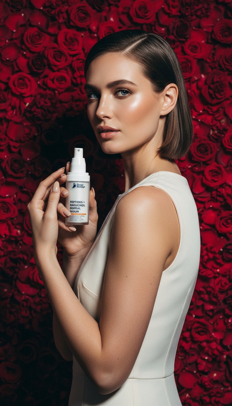 AI product shot of Peptides Bakuchiol Revival Serum 30ml