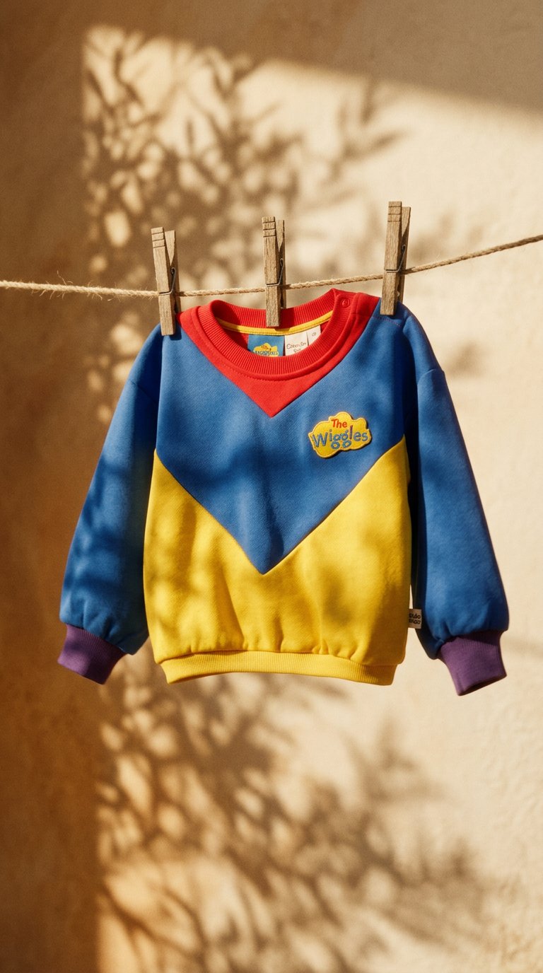 AI product shot of The Wiggles Colour Block Sweatshirt
