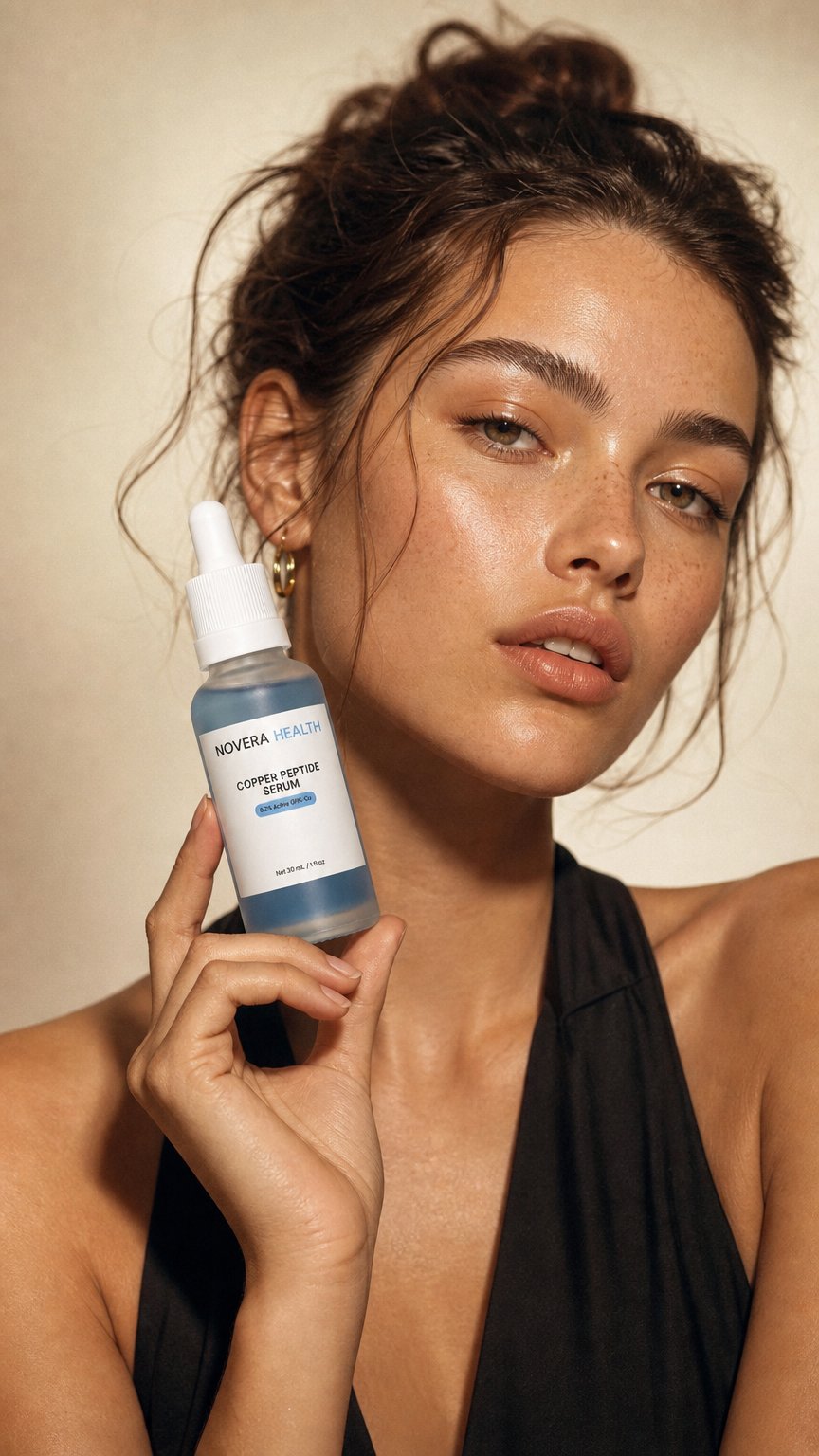 AI product shot of Novera GHK-Cu Copper Peptide Serum