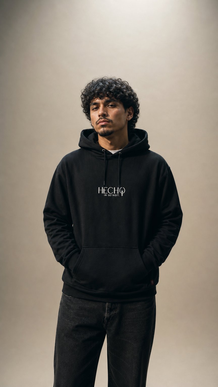 AI product shot of HECHO IN DETROIT® Hoodie