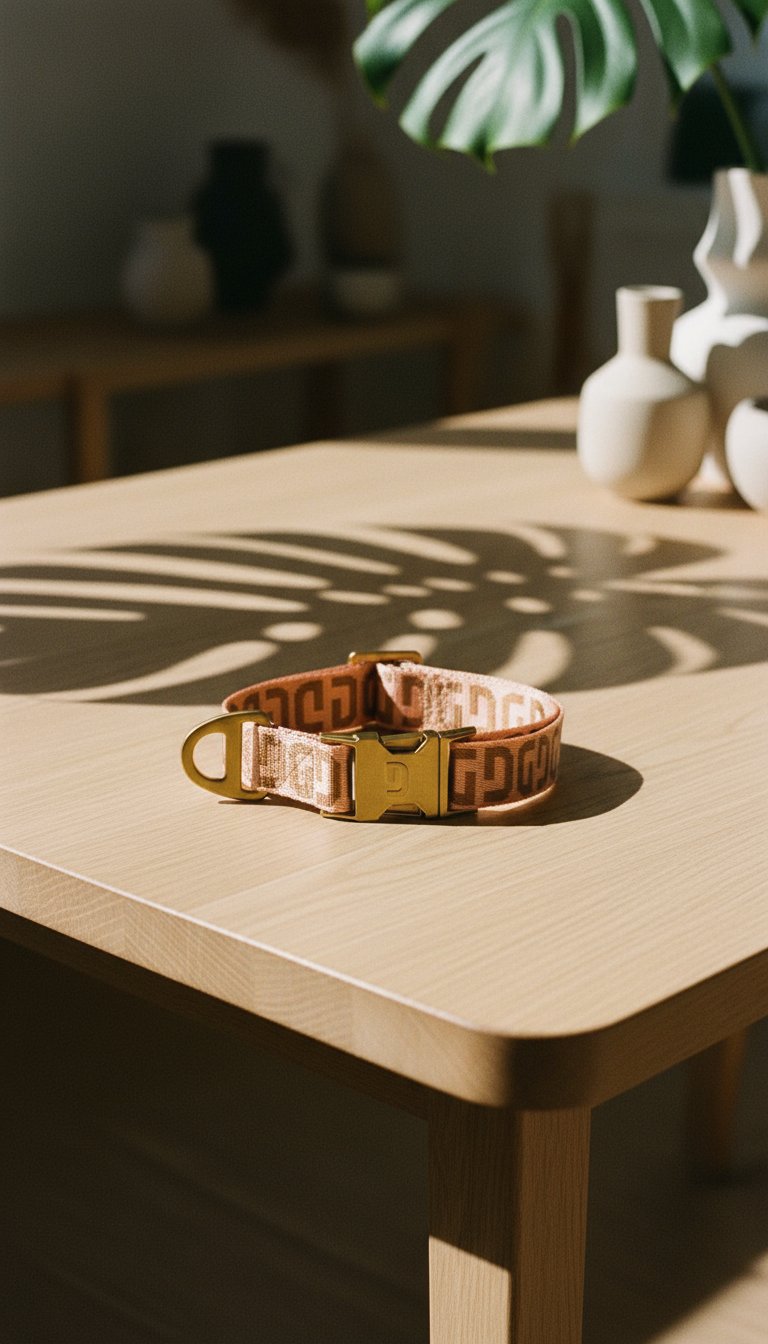 AI product shot of DG dog collar