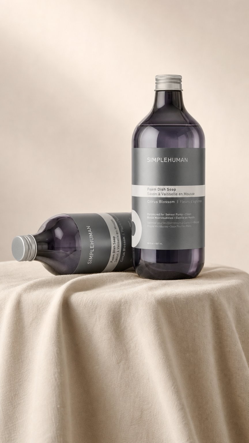 AI product shot of Citrus Blossom Foam Dish Soap Refill Bottle