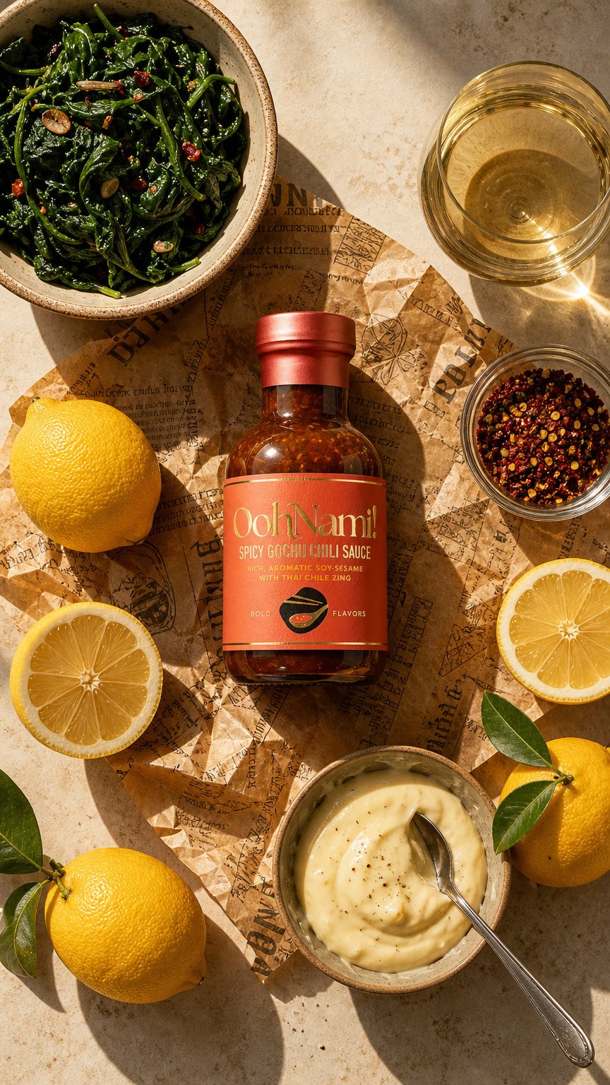 AI product shot of Spicy Gochu Chili Sauce