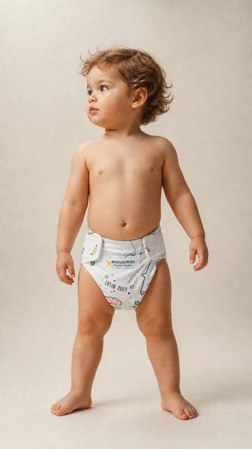 AI product shot of Pannolino Lavabile Pocket Belinda Wild