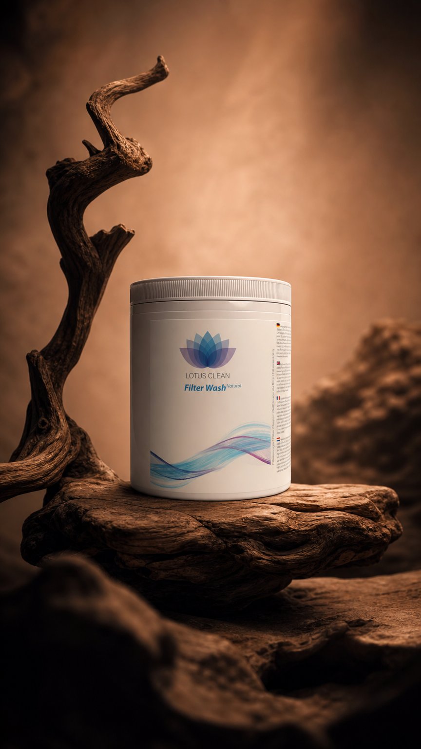 AI product shot of Lotus Clean Filter Wash Natural