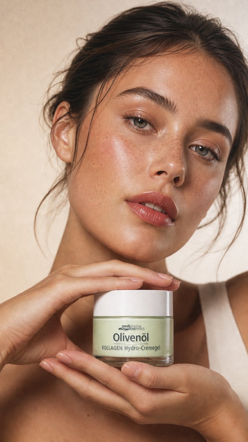AI product shot of Olivenöl KOLLAGEN Hydro-Cremegel