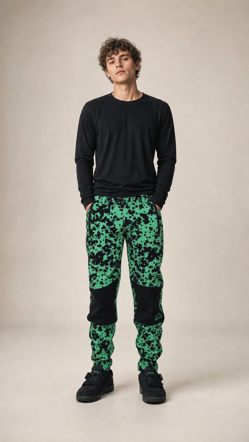 AI product shot of Send It Adults MTB Pants | Kiwi Crush