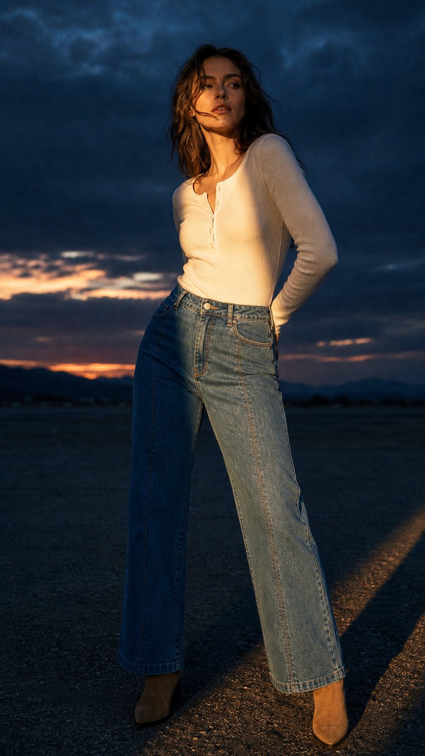 AI product shot of Monty Jean Mid Blue
