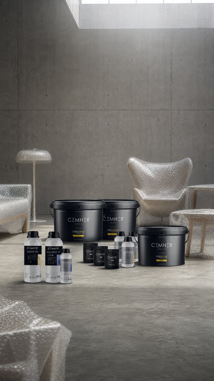 AI product shot of CEMHER MICROCEMENT TUSCAN PLUS KIT - 10m2