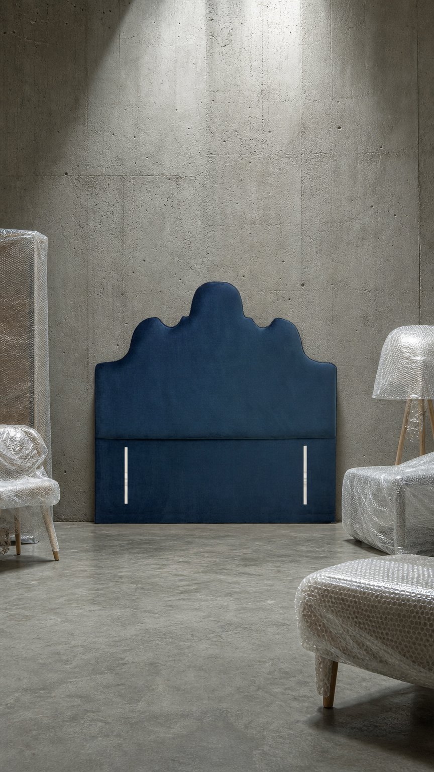 AI product shot of Arbury Upholstered Floor Standing Headboard