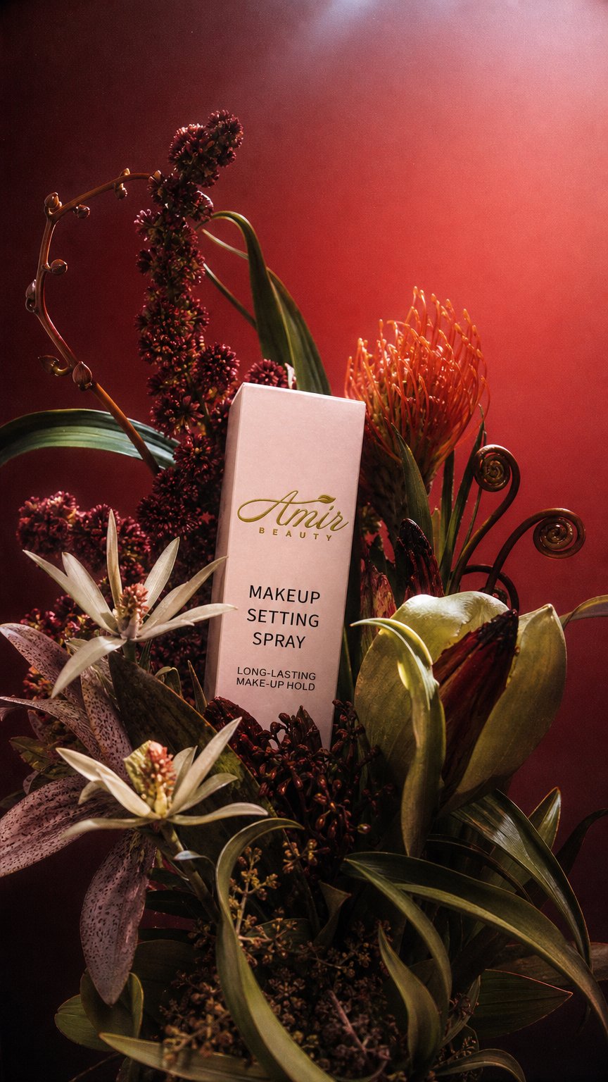 AI product shot of Amir Skin™- Makeup Setting Spray