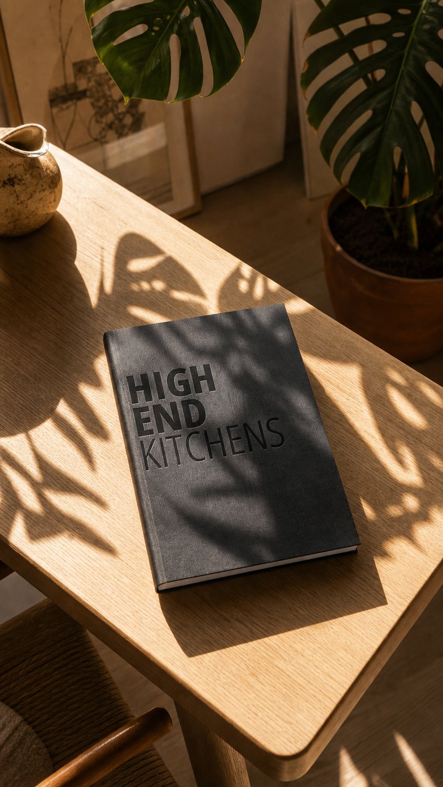 AI product shot of Coffee Table Book ‘High End Kitchens’