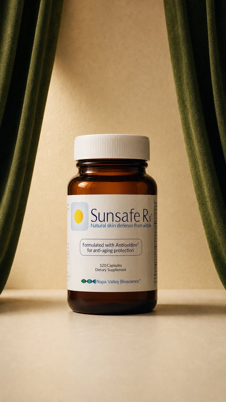 AI product shot of Sunsafe Rx: Natural Anti-Aging Protection