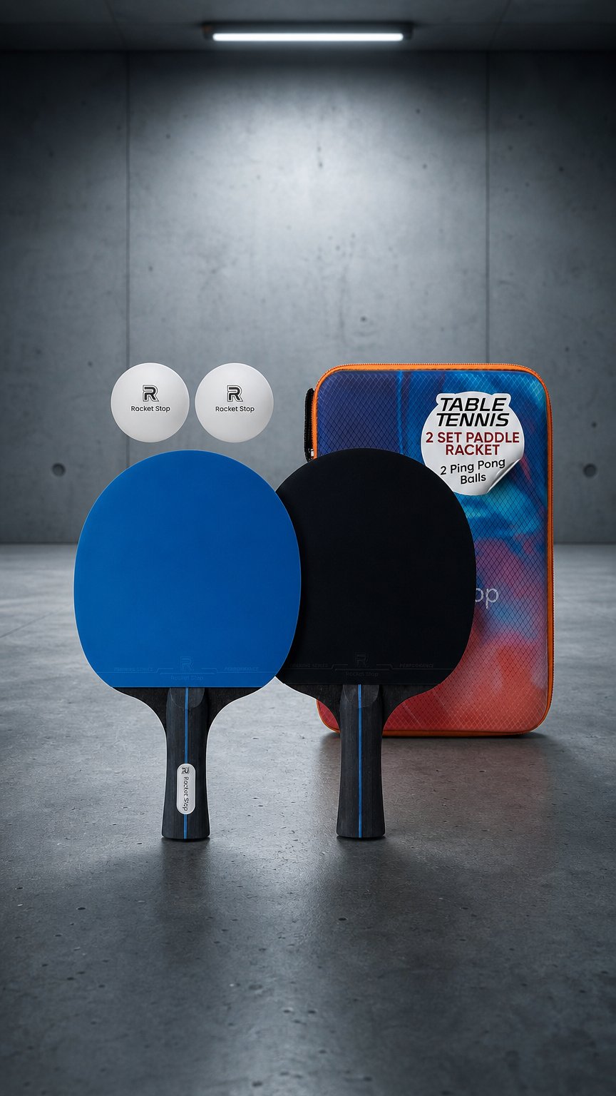 AI product shot of Flow 2-Player Table Tennis Set - Paddles and Balls