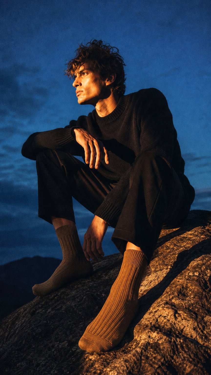 AI product shot of Cashwool Socks - Camel