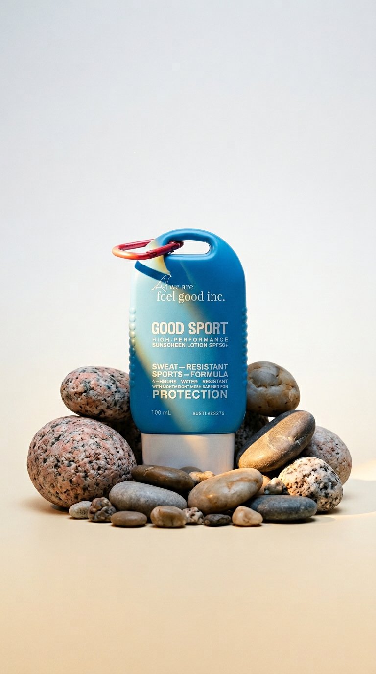 AI product shot of Good Sport High-Performance Sunscreen Lotion SPF50+