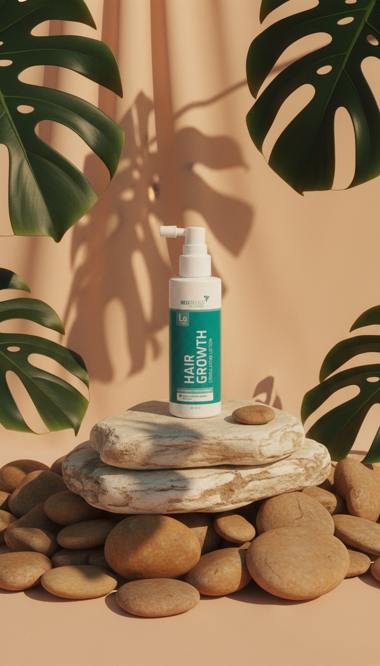 AI product shot of Hair Growth Stimulating Lotion