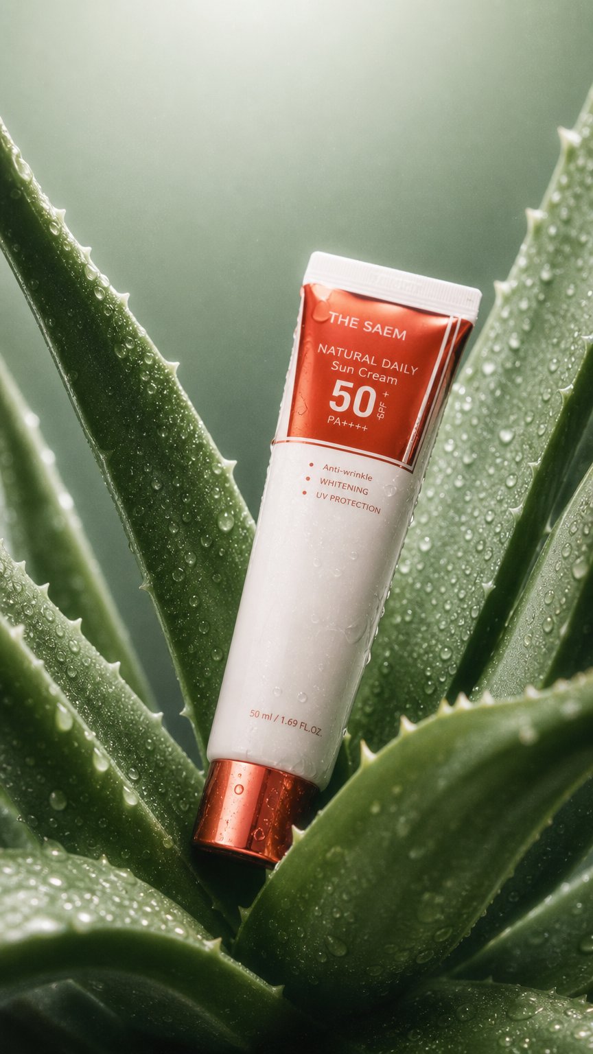 AI product shot of TOSOWOONG Rice Glow Sunscreen, SPF50+ Broad Spectrum Korean Sunscreen for Face, Dewy Finish No White Cast, Glass Skin Hydrating SPF Moisturizer with Rice Water & Hyaluronic Acid, 50ml / 1.69 fl. oz.