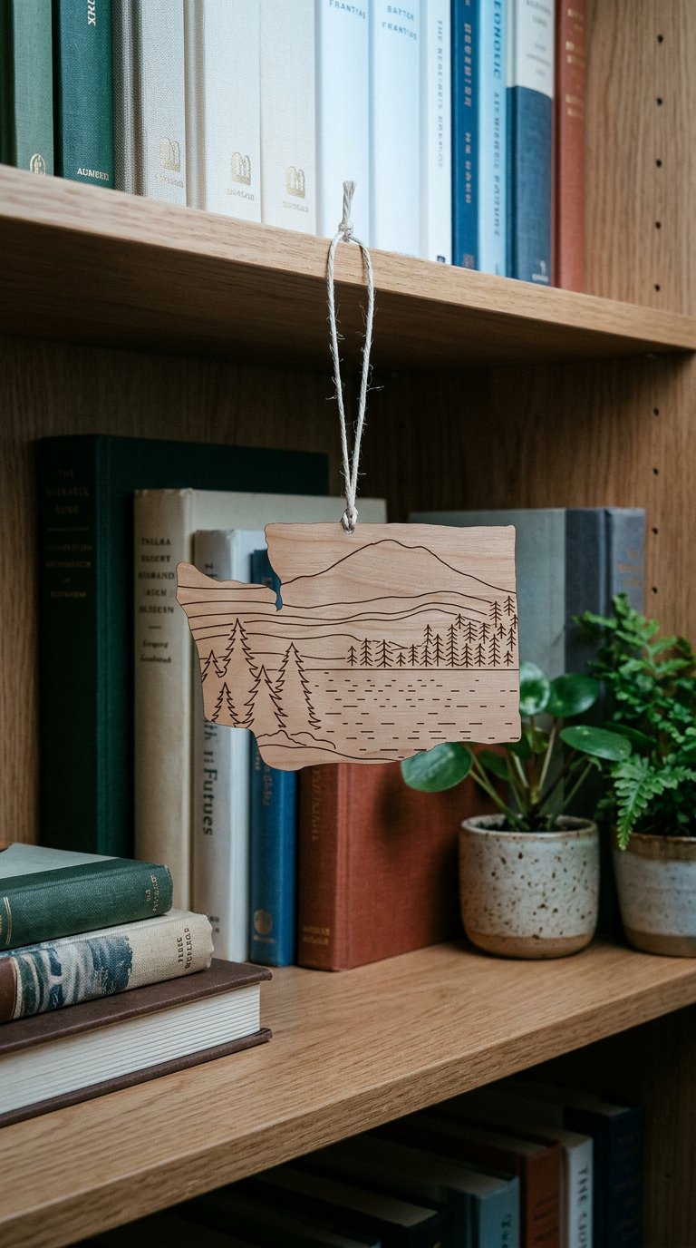 AI product shot of Mt. Rainier Christmas Ornament